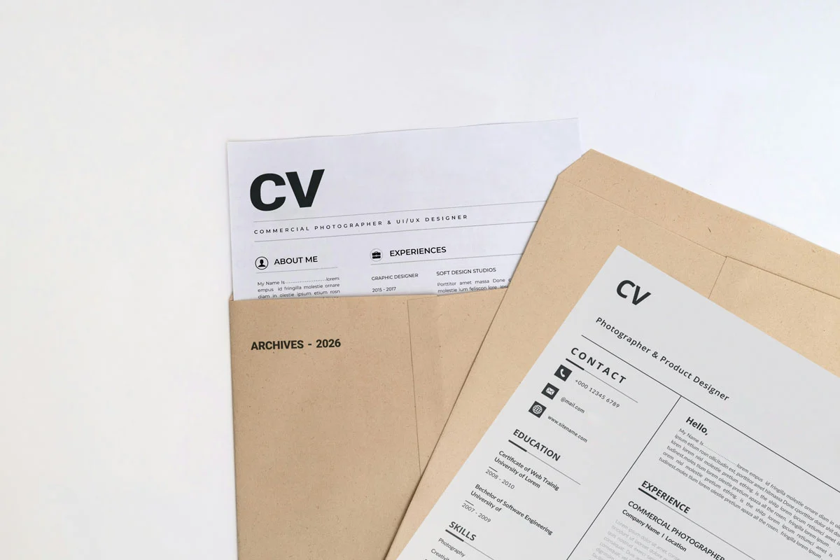 Recruitment documents being reviewed, representing Tafadzwa Consulting’s CV parsing and talent database project